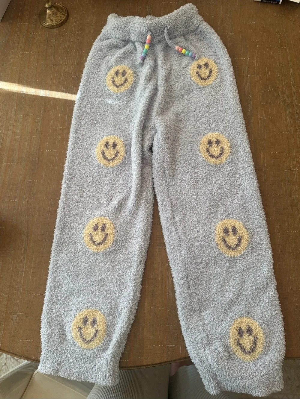 Lola and The Boys Fuzzy Smiley Face Lounge Set Blue Size 8